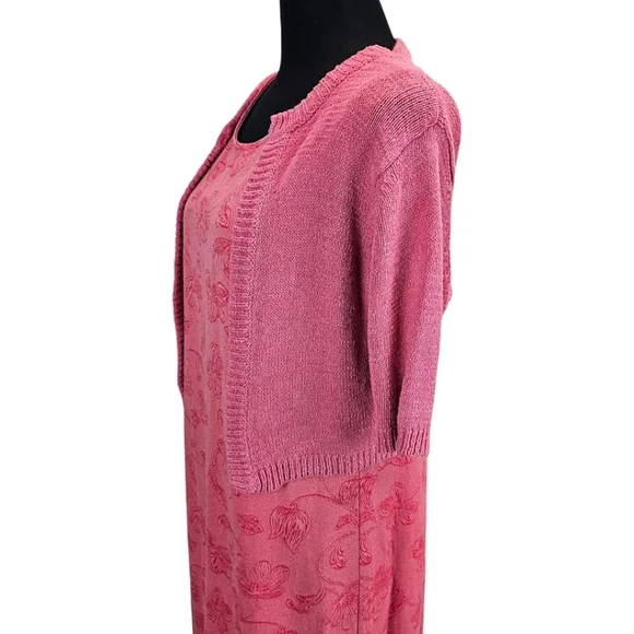 Vintage 90s Soft Girl Maxi Dress + Cardigan 8 Femcore Coquette Phoebe Buffay - Picture 10 of 16